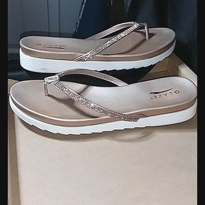 Rose Gold sparkle sandals size; 8